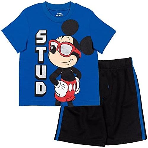 디즈니 Disney Mickey Mouse Pullover Graphic T Shirt & Mesh Shorts Mesh