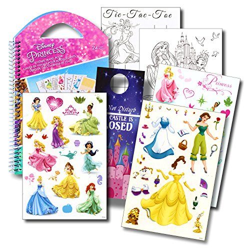 디즈니 Disney Princess Stickers Travel Activity Set with Stickers, Activities, and Castle Door Hanger