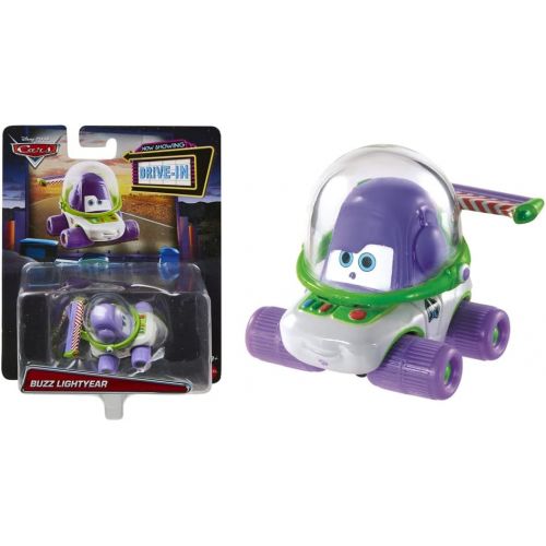 디즈니 Disney Cars Drive in Cars Character Vehicle Inspired by Disney Pixar Movie Cars ~ Buzz Lightyear Racecar ~ White, Purple and Green Car with Tail Fin