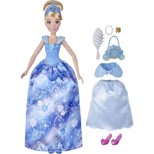 디즈니 Disney Princess Style Surprise Cinderella Fashion Doll with 10 Fashions and Accessories, Hidden Surprises Toy for Girls 3 Years Old and Up