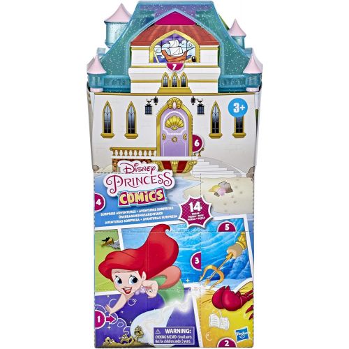 디즈니 Disney Princess Comics Surprise Adventures Ariel with 5 Dolls, Accessories, and Display Case, Fun Unboxing Toy for Kids 3 Years and Up