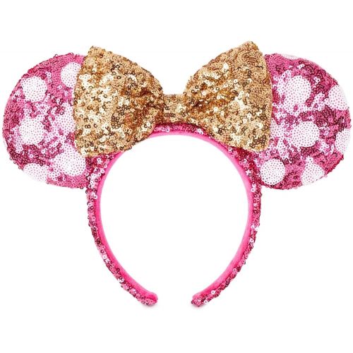 디즈니 Disney Parks Exclusive Minnie Mouse Ears Headband Hot Pink Polka Dot and Gold Bow