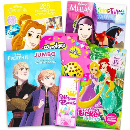 디즈니 Disney Princess Coloring Book Super Set Bundle Includes 4 Disney Princess Books Filled with Over 400 Coloring Pages and Activities and Over 175 Stickers (Party Set)