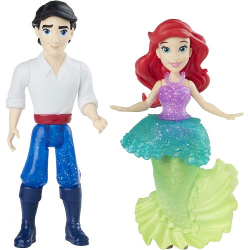 디즈니 Disney Princess Ariel and Prince Eric Collectible Small Doll Royal Clips Fashion Toys with Extra Dress