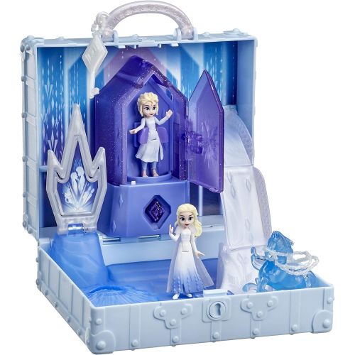 디즈니 Disney Frozen 2 Pop Adventures Ahtohallan Adventures Pop Up Playset with Handle, Including 2 Elsa Dolls, Toy for Kids