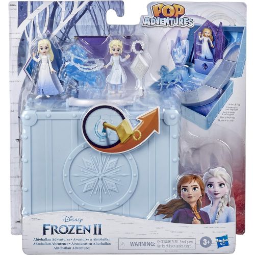 디즈니 Disney Frozen 2 Pop Adventures Ahtohallan Adventures Pop Up Playset with Handle, Including 2 Elsa Dolls, Toy for Kids