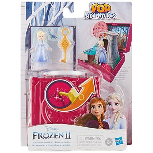 디즈니 Disney Frozen Pop Adventures Enchanted Forest Set Pop Up Playset with Handle, Including Elsa Doll, Toy Inspired 2 Movie