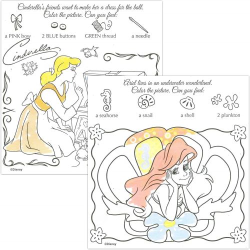 디즈니 Disney Studios Disney Princess Imagine Ink Activity Book Set 3 Magic Disney Princess Coloring Books for Girls Kids Toddlers with Invisible Ink Pens, Stickers, Games, Puzzles, Mazes and More