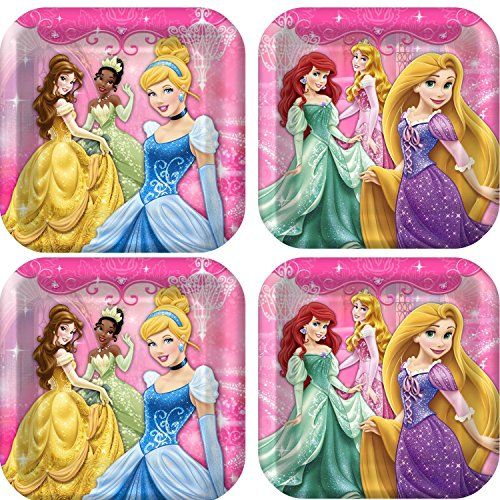 디즈니 Disney Princess Disney Very Important Princess Dream Party Dinner Plates. 24 Plates. Bundle of 3.