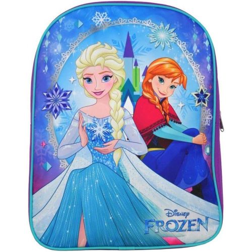 디즈니 Group Ruz Disney Frozen Elsa & Anna 15 Backpack (Purple Blue)