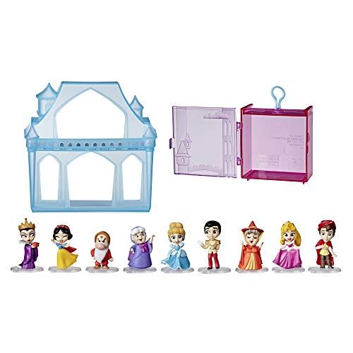 디즈니 Disney Princess Comics Adventure Discoveries Collection, Doll Set with 9 Figures, Bases, Display Castle and Case, Toy for Girls 3 and Up