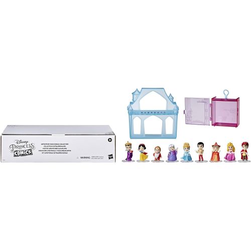 디즈니 Disney Princess Comics Adventure Discoveries Collection, Doll Set with 9 Figures, Bases, Display Castle and Case, Toy for Girls 3 and Up