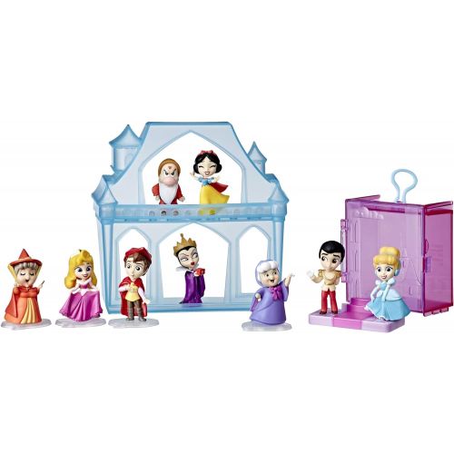 디즈니 Disney Princess Comics Adventure Discoveries Collection, Doll Set with 9 Figures, Bases, Display Castle and Case, Toy for Girls 3 and Up