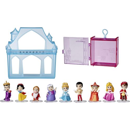 디즈니 Disney Princess Comics Adventure Discoveries Collection, Doll Set with 9 Figures, Bases, Display Castle and Case, Toy for Girls 3 and Up