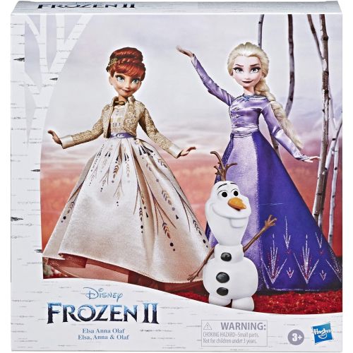 디즈니 Disney Frozen Elsa, Anna, & Olaf Deluxe Fashion Doll Set with Premium Dresses, shoes and Accessories Inspired by Disneys Frozen 2 (Amazon Exclusive)