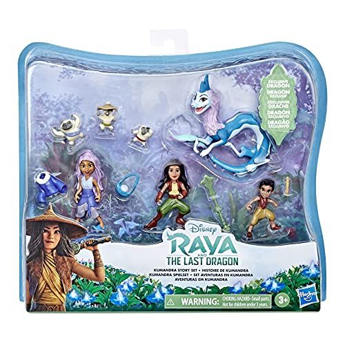 디즈니 Disney Princess Disneys Raya and The Last Dragon Kumandra Story Set, 7 Dolls and Doll Accessories, Raya, Sisu Human, Ongis, Boun, and Sisu, Toy for Kids