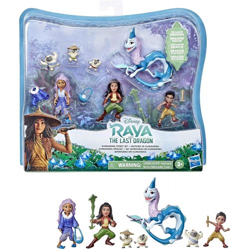 디즈니 Disney Princess Disneys Raya and The Last Dragon Kumandra Story Set, 7 Dolls and Doll Accessories, Raya, Sisu Human, Ongis, Boun, and Sisu, Toy for Kids