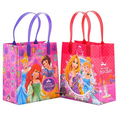 디즈니 Disney Princess Paradise Reusable Party Favor Goodie Small Gift Bags (12 Bags)