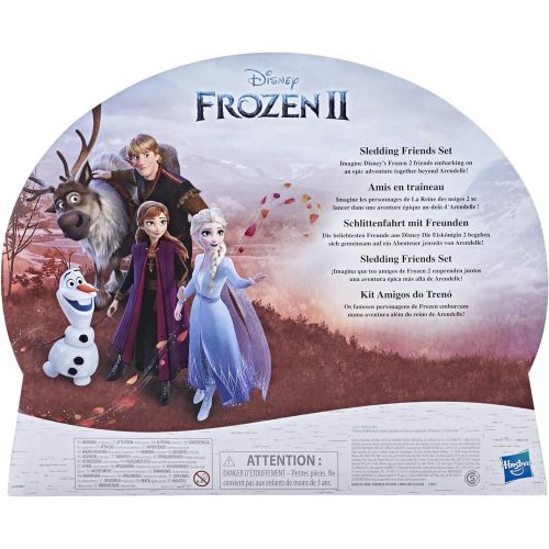 디즈니 Disney Frozen 2 Sledding Friends Set, Includes Anna, Elsa, Bruni, and Sven, Toy for Kids 3 and Up