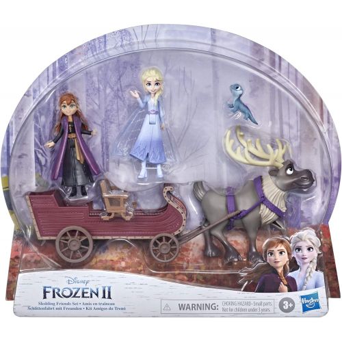 디즈니 Disney Frozen 2 Sledding Friends Set, Includes Anna, Elsa, Bruni, and Sven, Toy for Kids 3 and Up