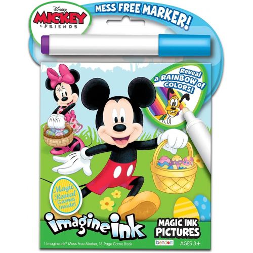 디즈니 Disney Coloring Book Imagine Ink Super Set ~ 3 No Mess Magic Ink Activity Books Featuring Aladdin, Mickey Mouse, and Dumbo with Disney Mickey Mouse Stickers