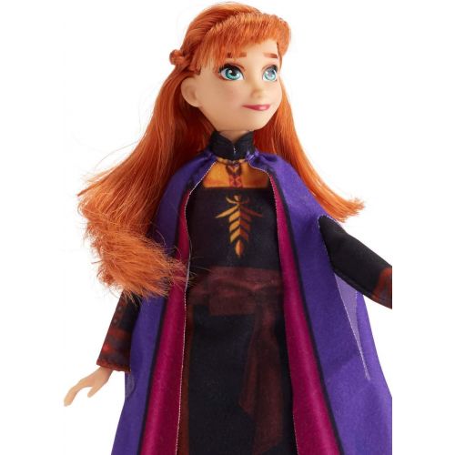 디즈니 Disney Frozen Anna Fashion Doll with Long Red Hair & Outfit Inspired by Frozen 2 Toy for Kids 3 Years Old & Up, Brown/A