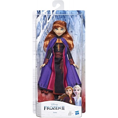 디즈니 Disney Frozen Anna Fashion Doll with Long Red Hair & Outfit Inspired by Frozen 2 Toy for Kids 3 Years Old & Up, Brown/A