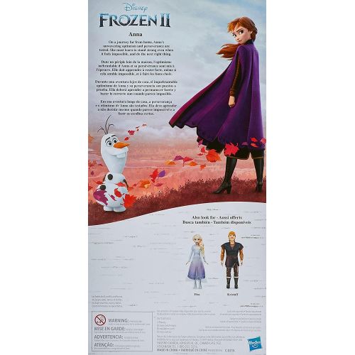 디즈니 Disney Frozen Anna Fashion Doll with Long Red Hair & Outfit Inspired by Frozen 2 Toy for Kids 3 Years Old & Up, Brown/A