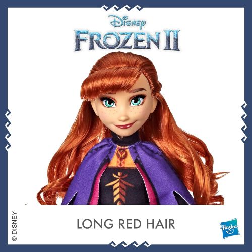 디즈니 Disney Frozen Anna Fashion Doll with Long Red Hair & Outfit Inspired by Frozen 2 Toy for Kids 3 Years Old & Up, Brown/A