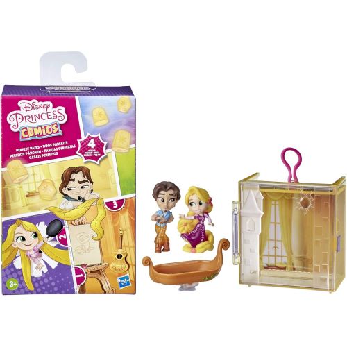 디즈니 Disney Princess Perfect Pairs Rapunzel, Fun Tangled Unboxing Toy with 2 Dolls, Display Case and Boat Stand, for Kids 3 Years and Up