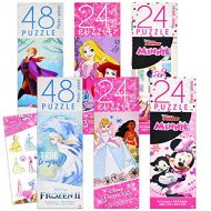 Disney Studio Disney Jigsaw Puzzles for Girls Party Favors Super Bundle ~ 6 Pack Disney Puzzles Featuring Minnie Mouse, Frozen, and Disney Princesses with Stickers (Disney Puzzle Kids)