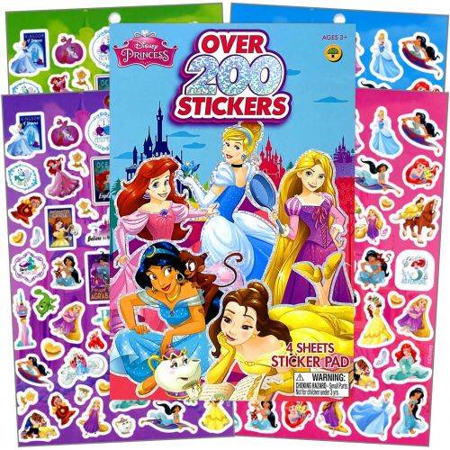 디즈니 Disney Princess Series Sticker Book Over 200+ Perfect for Gifts, Party Favor, Goodies, Reward, Scrapbooking, Stocking Stuffer, Children Craft, Classroom, School for Kids Girls, B