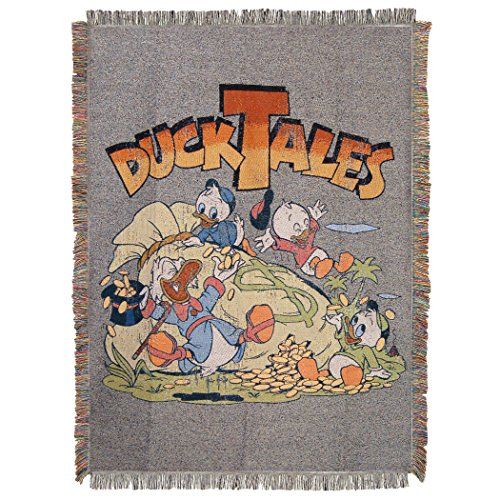 디즈니 Disneys DuckTales, Money Bags Woven Tapestry Throw Blanket, 48 x 60, Multi Color