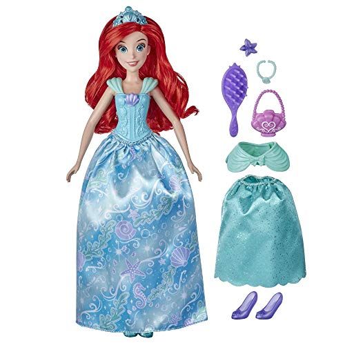 디즈니 Disney Princess Style Surprise Ariel Fashion Doll with 10 Fashions and Accessories, Hidden Surprises Toy for Girls 3 Years Old and Up