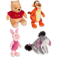 Disney Store Original Winnie the Pooh Plush Set of 4 with Piglet, Tigger, Winnie and Eeyore