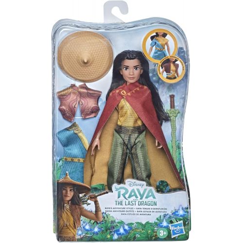 디즈니 Disney Princess Disney Raya and The Last Dragon Rayas Adventure Styles, Fashion Doll with Clothes, Shoes, and Sword Accessory, Toy for Kids 3 Years and Up