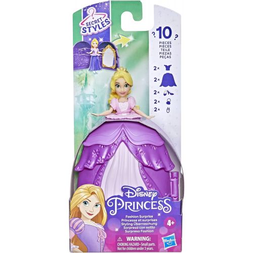 디즈니 Disney Princess Secret Styles Fashion Surprise Rapunzel, Mini Doll Playset with Extra Clothes and Accessories, Toy for Girls 4 and Up