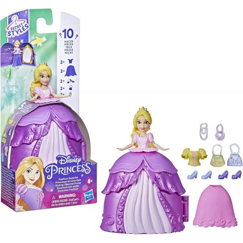 디즈니 Disney Princess Secret Styles Fashion Surprise Rapunzel, Mini Doll Playset with Extra Clothes and Accessories, Toy for Girls 4 and Up