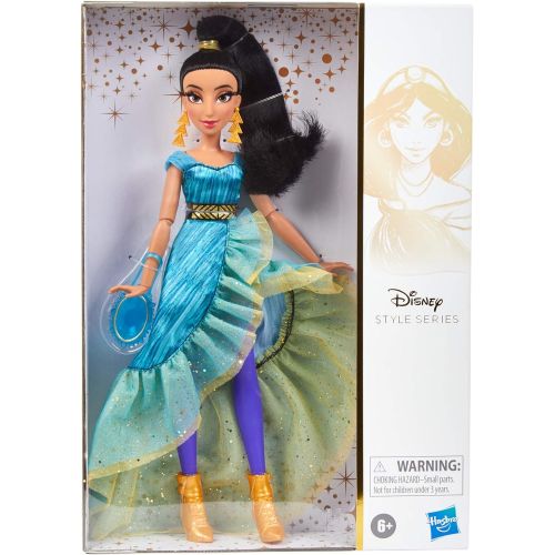 디즈니 Disney Princess Style Series Jasmine Fashion Doll, Contemporary Style Full Length Dress, Earrings, Purse, and Shoes, Toy for Girls 6 and Up