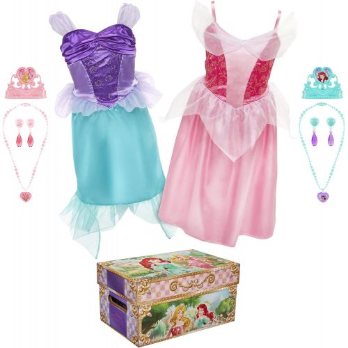 디즈니 Disney Princess Ariel & Aurora Dress Up Trunk Pretend Play Toys