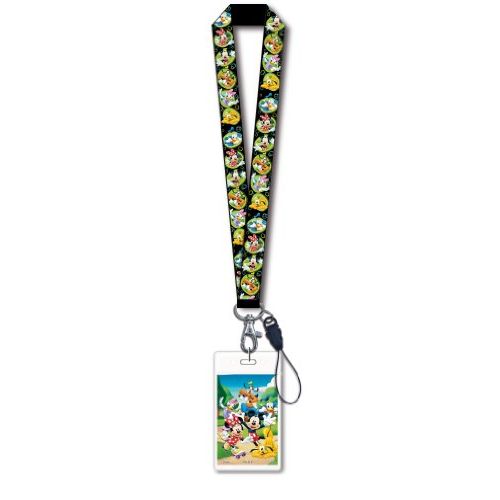 디즈니 Disney Mickey & Gang Black Lanyard with Card Holder