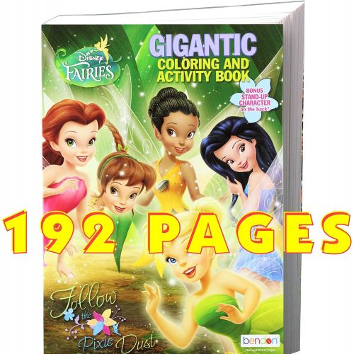 디즈니 Disney Studios Disney Coloring Book and Stickers Gift Set Bundle Includes Gigantic 192 pg Disney Coloring Book, Disney Stickers, and 2 Sided Door Hanger in Specialty Gift Bag (Disney Fairies Ti