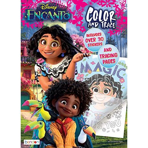 디즈니 Disney Encanto 48 Page Color and Trace Coloring and Activity Book with 8 Tracing Sheets Paperback 51724 Bendon