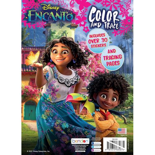 디즈니 Disney Encanto 48 Page Color and Trace Coloring and Activity Book with 8 Tracing Sheets Paperback 51724 Bendon