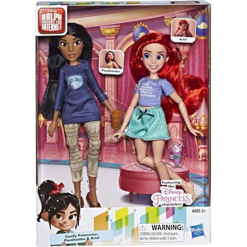 디즈니 Disney Princess Ralph Breaks The Internet Movie Dolls, Ariel and Pocahontas Dolls with Comfy Clothes and Accessories