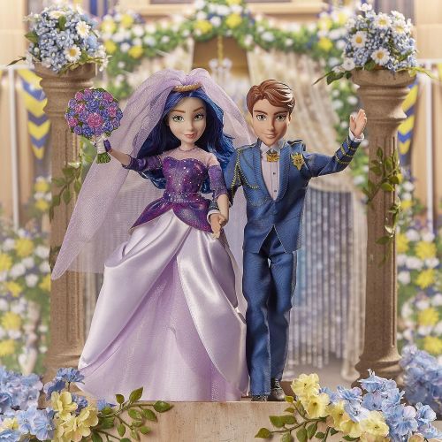 디즈니 Disney Descendants Mal and Ben Dolls, Inspired by Disney The Royal Wedding: A Descendants Story, Toys Include Outfits, Shoes, and Fashion Accessories , Blue