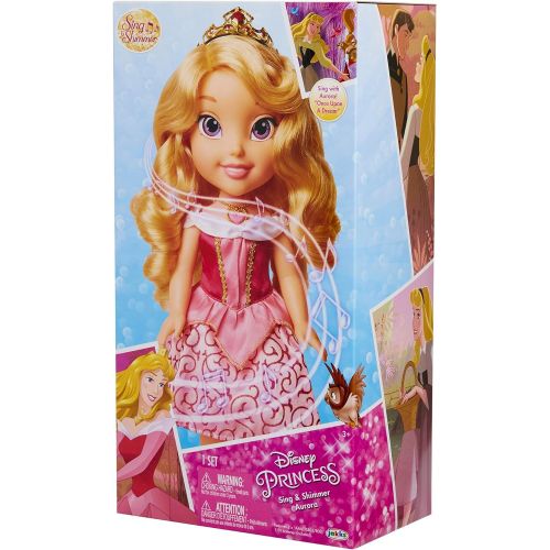 디즈니 Disney Princess Aurora Doll Sleeping Beauty Sing & Shimmer Toddler Doll, Princess Aurora Sings “Once Upon A Dream” When You Press Her Jeweled Necklace [Amazon Exclusive]