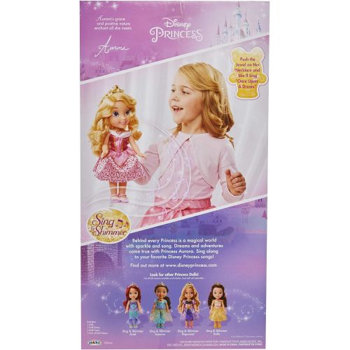 디즈니 Disney Princess Aurora Doll Sleeping Beauty Sing & Shimmer Toddler Doll, Princess Aurora Sings “Once Upon A Dream” When You Press Her Jeweled Necklace [Amazon Exclusive]