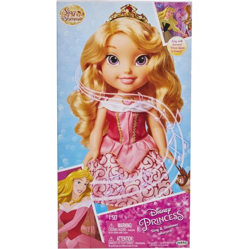 디즈니 Disney Princess Aurora Doll Sleeping Beauty Sing & Shimmer Toddler Doll, Princess Aurora Sings “Once Upon A Dream” When You Press Her Jeweled Necklace [Amazon Exclusive]