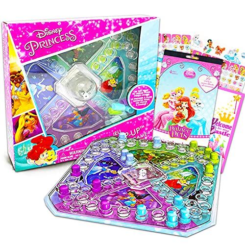 디즈니 Disney Studio Disney Princess Pop Up Game ~ 3 Pc Bundle with Disney Princess Board Game for Kids with Pop Up Dice, Palace Pets Stickers, and Door Hanger (Princess Party Favors)